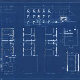 Plan - New building, Flat and shops, 108 Oxford Street Paddington, 1928