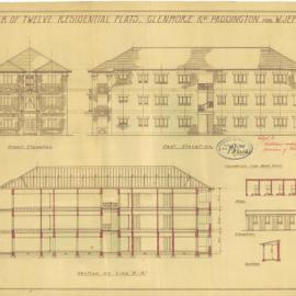 Plan - Block of 12 residential flats, Lot 2, Glenmore Road Paddington, 1949
