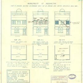 Plan - Balcony enclosure, 18 Norfolk Street Paddington, 1939