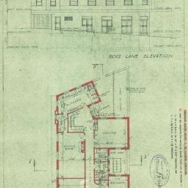 Plan - Rebuilding, Rose Shamrock and Thistle hotel, Oxford Street Paddington, 1939