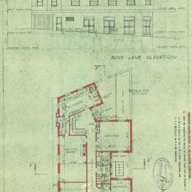 Plan - Additions to existing building, Rebuilding, Rose Shamrock and Thistle Hotel, Oxford Street Paddington, 1939