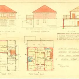 Plan - Alterations and additions for Central District Ambulance, Oatley Road Paddington, 1939