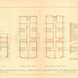 Plan - Block of fifteen residential flats, New South Head Road (Rushcutters Bay) Paddington, 1939