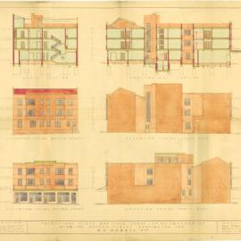 Plan - New building, Flats and shops, 437-443 Oxford Street Paddington, 1939