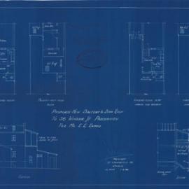 Plan - Additions to existing building, Balcony and bathroom, 56 Windsor Street Paddington, 1934