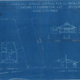 Plan - Service station, 25 Oxford Street Paddington, 1933