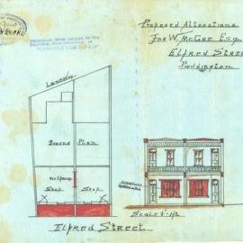 Plan - Alterations to dwelling and shops, 15-17 Elfred Street Paddington, 1933