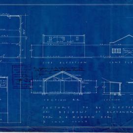 Plan - New building, Factory, 291 Belmont Street Alexandria, 1947