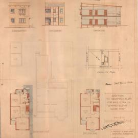 Plan - Additions to existing building - Mansfield Flats, 11 Mansfield Street Glebe, 1923