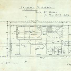 Plan - New building - New Residence, Cook Street Glebe, 1919