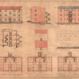 Plan - New building - Flats, Hamilton Lodge, Woolley Street Glebe, 1928