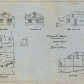 Plan - New building - Cottages in Wigram Road Glebe, 1925
