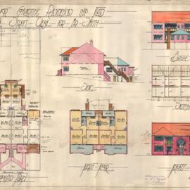 Plan - Conversion of residences into flats, Arundel Street Glebe, 1924