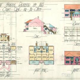 Plan - Conversion of residences into flats, Arundel Street Glebe, 1924