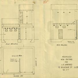 Plan - Additions to existing building - Factory, 39 Bellevue Street Glebe, 1940