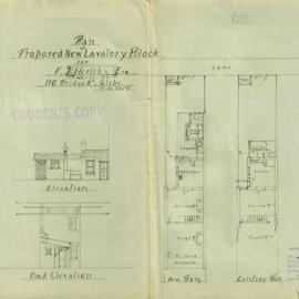 Plan - Alterations to existing building - New lavatory block, 110 Bridge Road Glebe, 1940