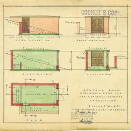 Plan - New building - Judges Box and Control Room, Wentworth Park Glebe, 1939.