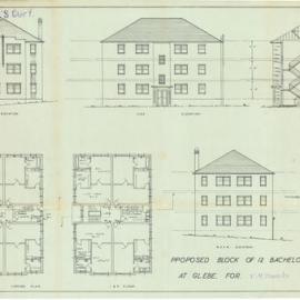 Plan - New building - Flats - Block of 12 bachelor units, Glebe Point Road Glebe, 1939