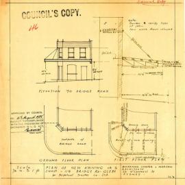 Plan - Alterations to existing building - New awning and alterations, 118 Bridge Road Glebe, 1938