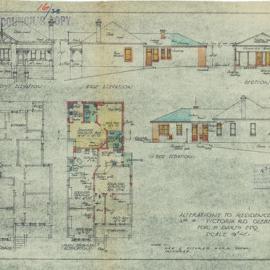 Plan - Alterations to existing building - Residence, 8 Victoria Road Glebe, 1938
