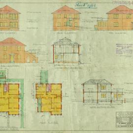 St Johns Rd, Mitchell St & Wentworth St Glebe. Triplex residences for the Glebe Administration Board.