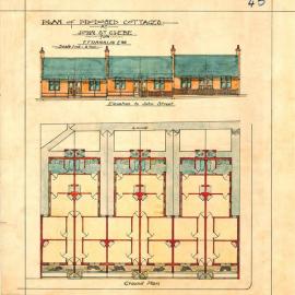 Plan - New building - Proposed cottages, John Street Glebe, 1920