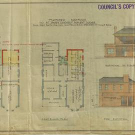 Plan - Additions to existing building - St James convent, Forest Lodge, 1947