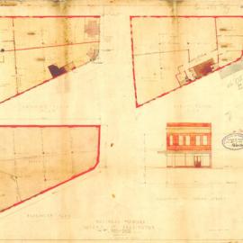 Plan - New building, Business, Oxford and West Streets Paddington, 1923