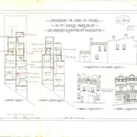 Plan - Additions to existing building, Conversion from two houses to one, 317-319 Glenmore Street Paddington, 1927