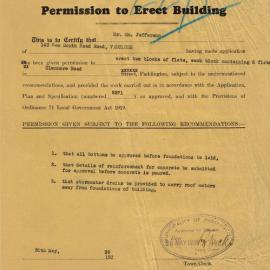 Plan - New building, Flats, Lots C and D Glenmore Road Paddington, 1939
