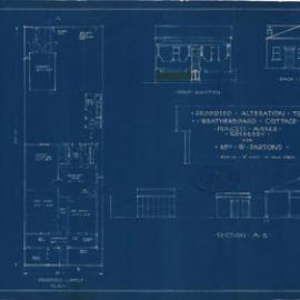 Plan - Alterations to existing building, Cottage, Princess Avenue Rosebery, 1936