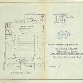 Plan - Alterations to existing building, Plaza Cinema, Botany Road Botany, 1937
