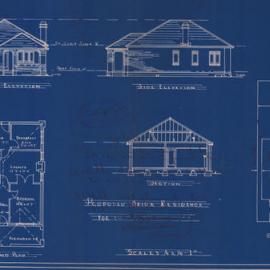 Plan - New building, Residence, Asquith Avenue Rosebery, 1937