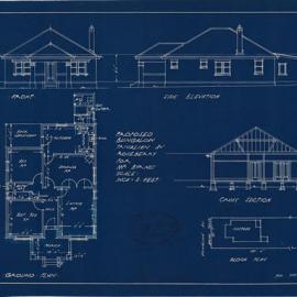 Plan - New building, Bungalow, Trevilyan Avenue Rosebery, 1935
