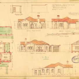 Plan - New building, Residence, Trevilyan Avenue Rosebery, 1934