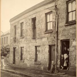 Print - Terrace houses in Wattle Street Pyrmont,  1900