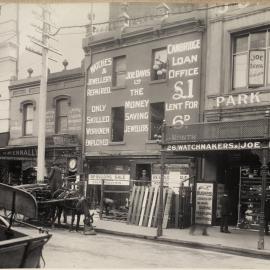 Print - Business premises in Park Street Sydney, circa 1914