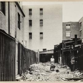 Print - Demolition of commercial premises in George Street West Ultimo, 1918