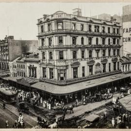 Print - Crown Studios fire 1, Market and George Streets Sydney, 1918