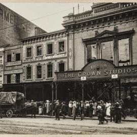 Print - The Crown Studios fire in George Street Sydney, 1918