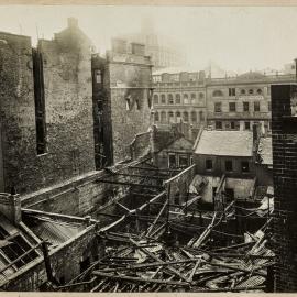 Print - Rear of Crown Studios fire in George Street Sydney, 1918