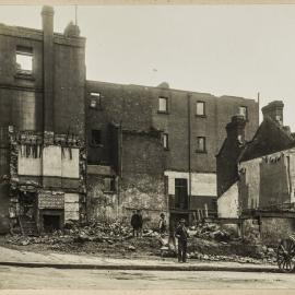 Print - Building demolition in Grosvenor Street Sydney,1920