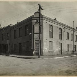 Print - Building being repaired in John Street Pyrmont, 1920