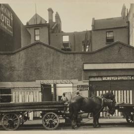 Print - Cox scale makers building undergoing demolition, Sussex Street Haymarket, 1924