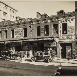 Print - Streetscape with buildings targeted for demolition, Liverpool Street Sydney, 1926