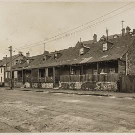 Print - Streetscape with cottages for demolition, Princes Street Millers Point, 1926