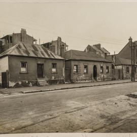 Print - Streetscape with buildings for demolition, Princes Street Millers Point, 1926