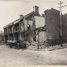 Print - Demolition of terraces in Layton Street Camperdown, 1928