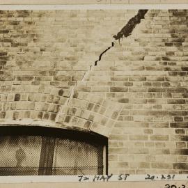 Print - Close up of cracked wall, Hay Street Haymarket, 1931