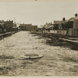 Print - Streetscape with buildings along Marmion Street Camperdown, 1909